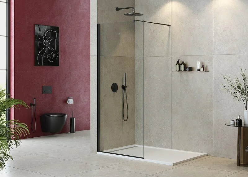 Душевая перегородка Cezares Liberta 70 см профиль черный, недорогие, стеклянные - фото 6