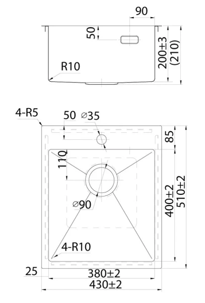 Мойка для кухни IDDIS Haze 43 см сатин - фото 2