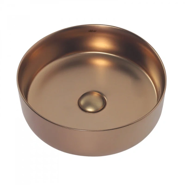 Раковина Abber Bequem 36 см розовое золото матовое, накладные (на столешницу), пристенные - фото 3