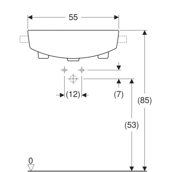 Раковина Geberit VariForm 55 см с отверстием под смеситель, прямоугольной формы - фото 5