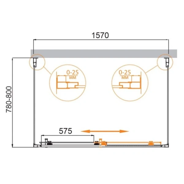 Душевой уголок Cezares Molveno 160х80 см прозрачное стекло - фото 2