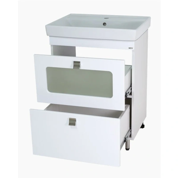 Тумба под раковину напольная Misty Урал 60 см белая, современная, hi-tech - фото 3