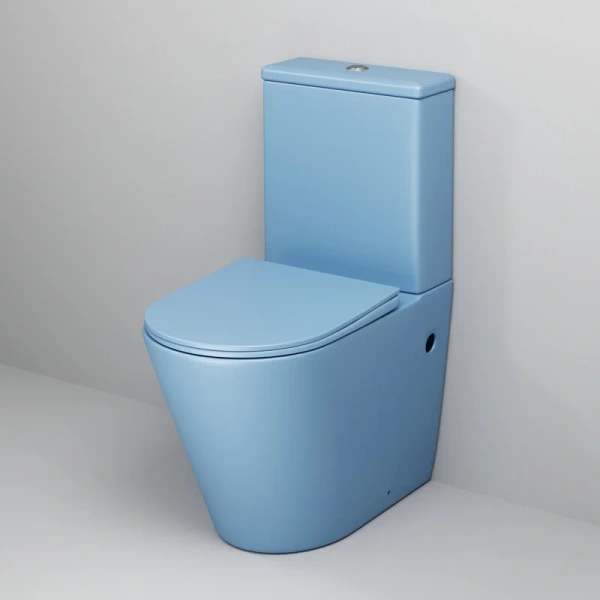 Унитаз компакт Grossman Color голубой матовый, безободковые, сиденье с микролифтом , с антивсплеском, компакт - фото 5