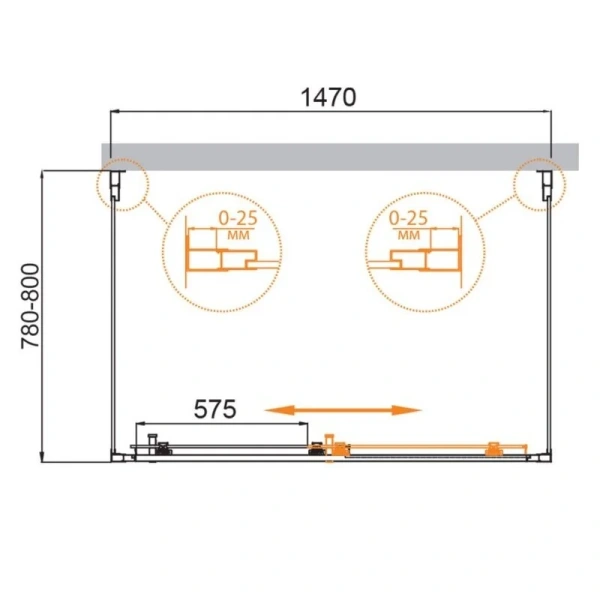 Душевой уголок Cezares Molveno 150х80 см прозрачное стекло - фото 2