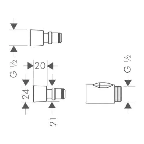Адаптер для смены ручного душа Hansgrohe черный - фото 2