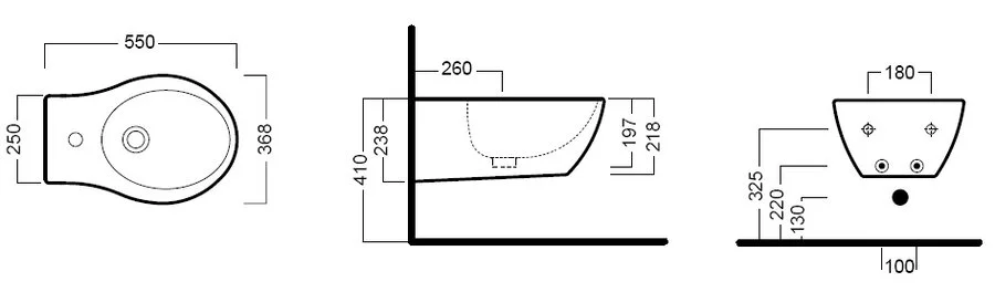 Биде подвесное Hatria Nido YXNI01 35х55 см, нет в наличии - фото 6