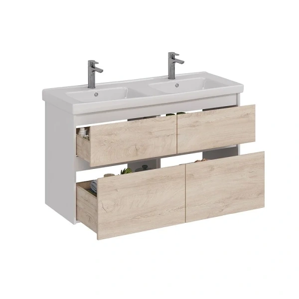 Тумба под раковину подвесная Lemark Combi 125 см дуб кантри, подвесная, пристенная - фото 4