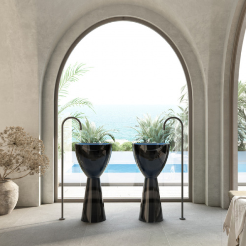 Раковина Abber Kristall AT2703 45 см отдельностоящая, круглой формы, моноблок - фото 5