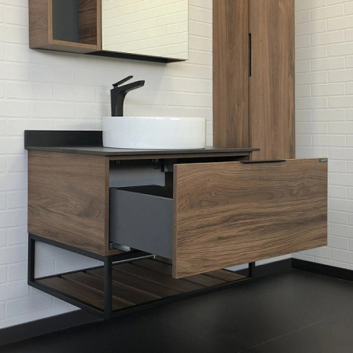 Тумба с раковиной подвесная Comforty Порто 00-0000 75 см с ящиком, под накладную раковину - фото 5