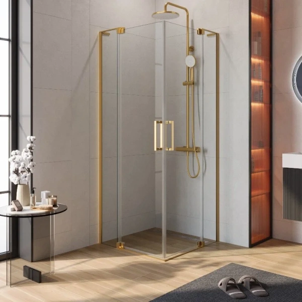 Душевой уголок Cezares Slider 80х80 см стекло бронзовое профиль хром - фото 3
