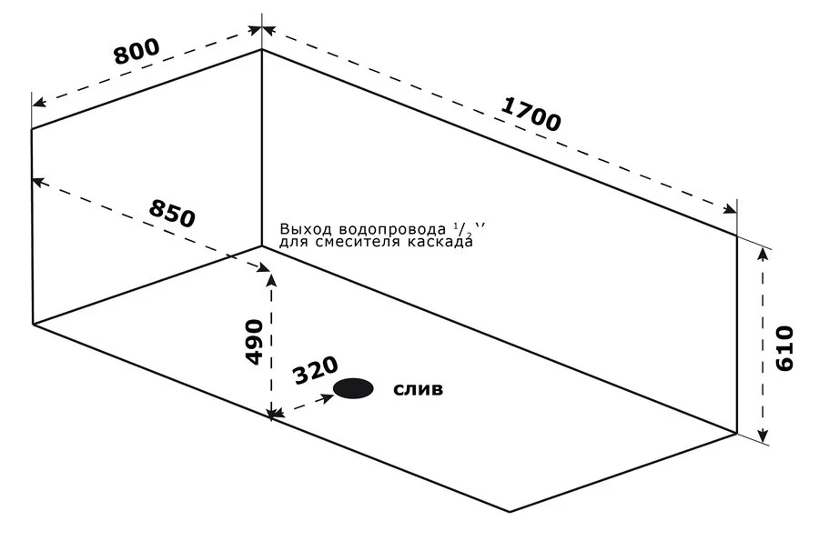 Ванна из искусственного камня Good Door Венеция 170 x 80 см, серый, ВА00004 - фото 4