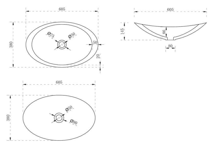 Раковина Abber Kristall 60 см коричневая, в форме чаши, круглой формы - фото 5