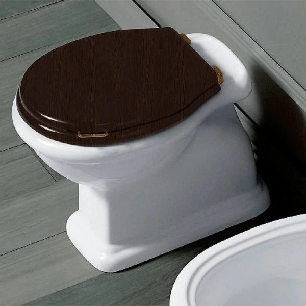 Крышка-сидение с микролифтом Simas Lante орех, петли бронза - фото 2