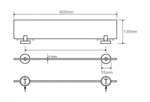 Полочка для ванной Bemeta Neo стеклянная - фото 2