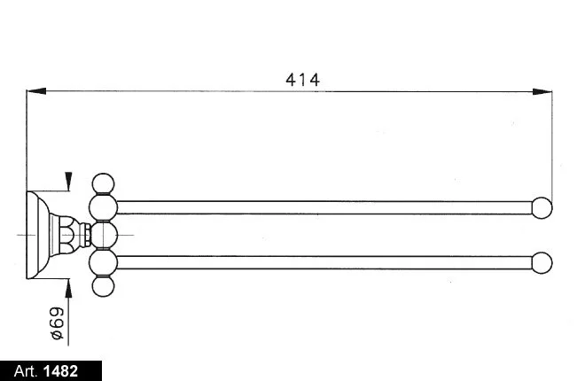 Полотенцедержатель для ванной двойной поворотный Nicolazzi Classica 1482 - фото 4