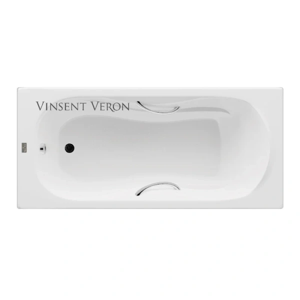 Чугунная ванна Vinsent Veron Haiti VHT1708042H/VH008CH, 170 x 80 см, ручки хром, цвет белый - фото 1