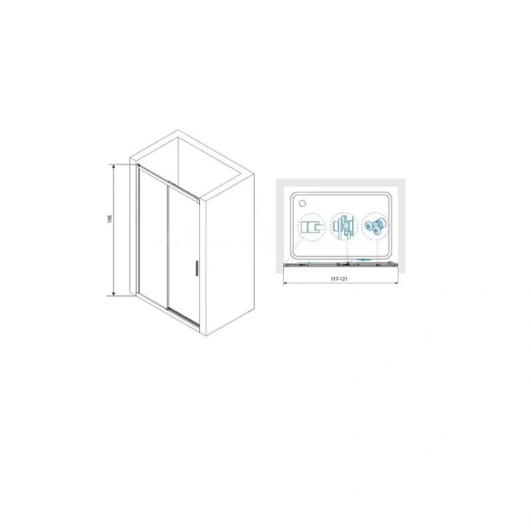 Душевая дверь в нишу RGW Leipzig Le-12 120 см профиль черный, стекло прозрачное, современные, hi-tech - фото 2