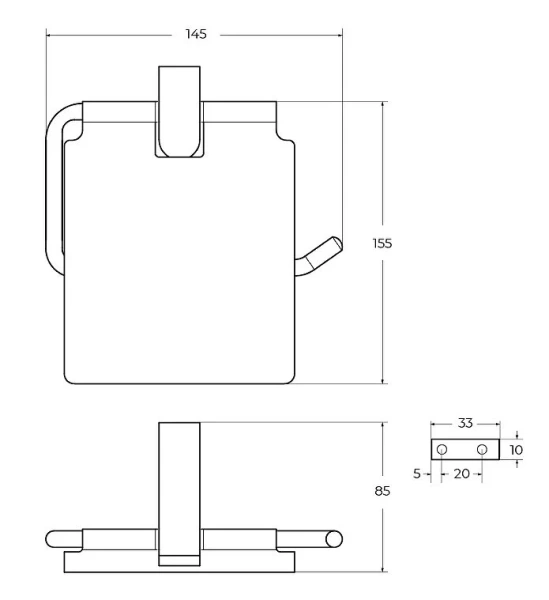 Бумагодержатель Cezares Slider оружейная сталь - фото 3