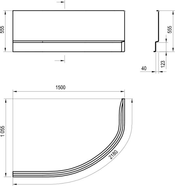Передняя панель Ravak Rosa II 150 см левая, в наличии - фото 2