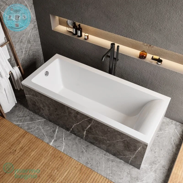 Ванна из искусственного камня Marmo Bagno Ницца 190 х 90 см, MB-N190-90 - фото 3