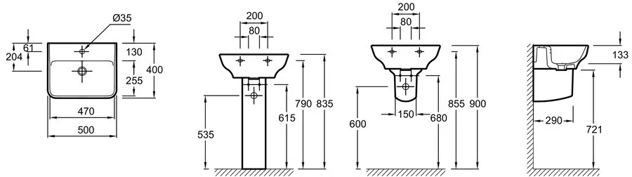 Раковина Jacob Delafon Struktura 50 см подвесная - фото 2