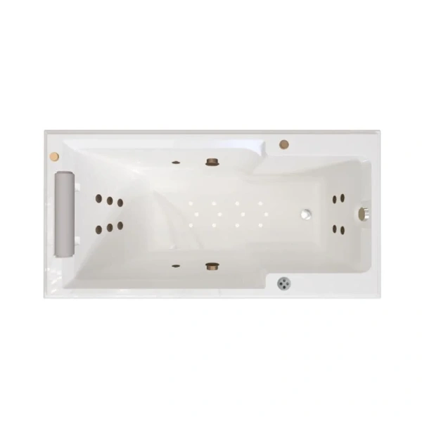 Акриловая ванна Fra Grande Русильон-Bronze 4-01-4-0-0-424, 180 x 90 см, рама-подставка на декоративных ножках, комплект панелей, подголовник, слив-перелив автомат, 12 форсунок Релакс бронза, контроллер 200, белая - фото 1