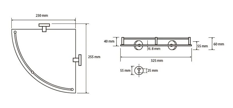 Полочка для ванной Bemeta Omega хром, современные, hi-tech - фото 2