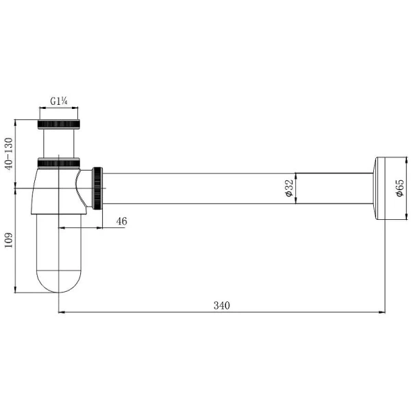 Сифон для раковины Акватек бутылочный хром, хром - фото 2