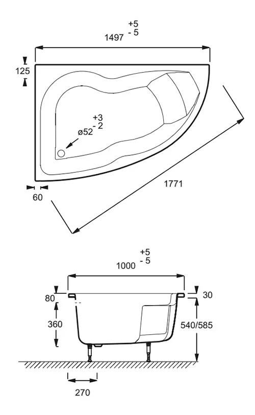 Ванна гидромассажная Jacob Delafon Micromega Duo E5EN1170-60-00 150 х 100 см с системой Energy + - фото 2