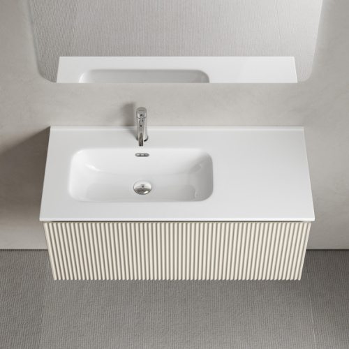 Тумба под раковину подвесная Sancos Snob R 1.0 100 см левая beige soft, 100 см - фото 6