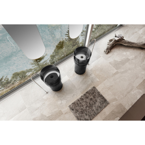 Раковина напольная Abber Kristall 45 см черная, черные - фото 4