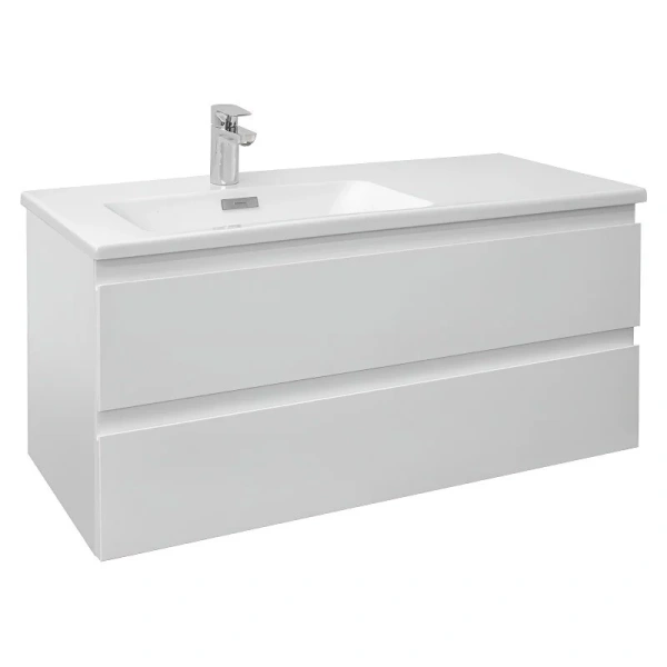 Тумба под раковину подвесная Jacob Delafon Madeleine 100 см левая, белая глянцевая