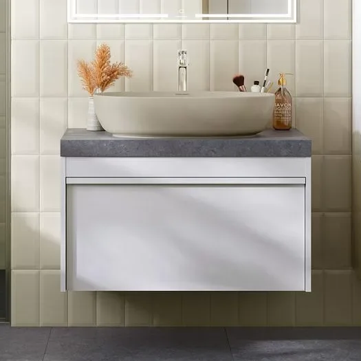 Тумба под раковину подвесная Kerama Marazzi Modula 80 см белая, современная, hi-tech - фото 3