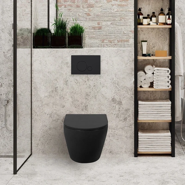 Унитаз подвесной BelBagno Colorato черный матовый - фото 4