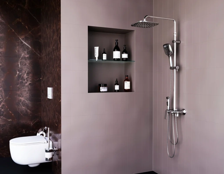 Душевая стойка Damixa Apollo с гигиеническим душем, квадратная - фото 3