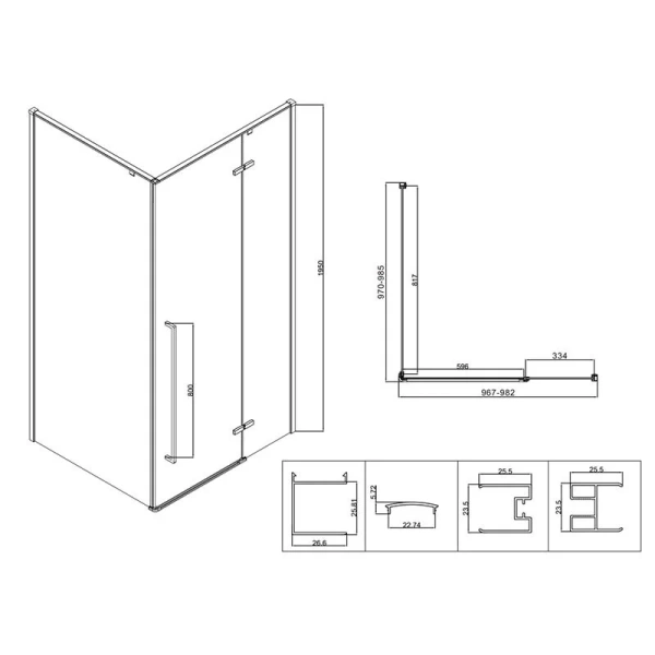 Душевой уголок Vincea Slim-N 100х100 см профиль вороненая сталь - фото 2