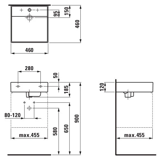 Раковина накладная, 1 отверстие под смеситель, Laufen Kartell 8.1533.1, накладные (на столешницу) - фото 2