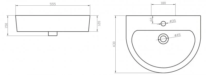 Раковина BelBagno Marino 56 см белая - фото 2