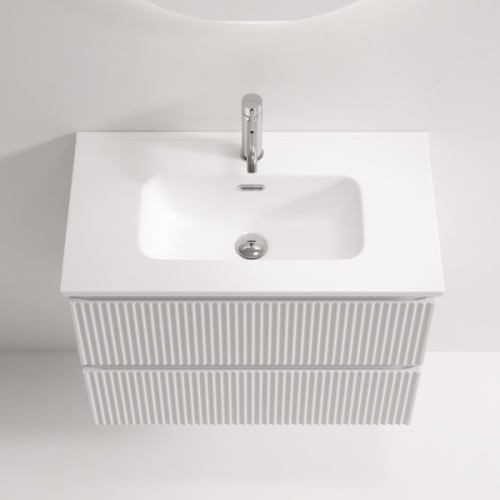 Тумба под раковину подвесная Sancos Snob R 70 см bianco, моноблок - фото 5