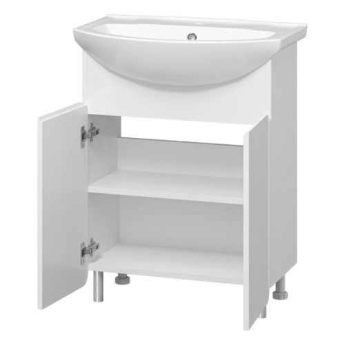 Тумба под раковину напольная Misty Чегет 60 см белая, напольная, пристенная - фото 4