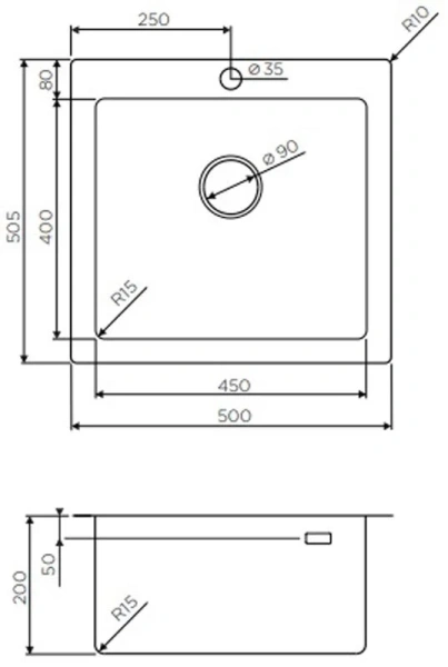 Мойка для кухни Omoikiri Amadare 50-IN 50 см нержавеющая сталь - фото 2