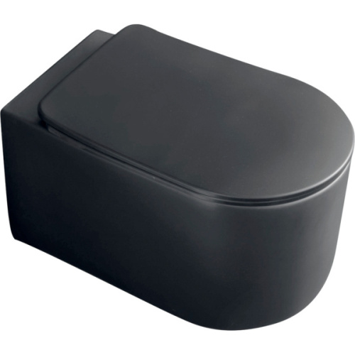 Унитаз подвесной Kerasan Nolita безободковый черный матовый - фото 1