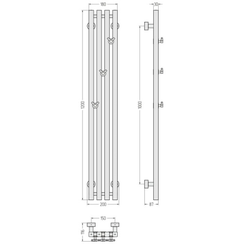Полотенцесушитель водяной Сунержа Сатерленд PRO 15х120 см без покрытия - фото 3