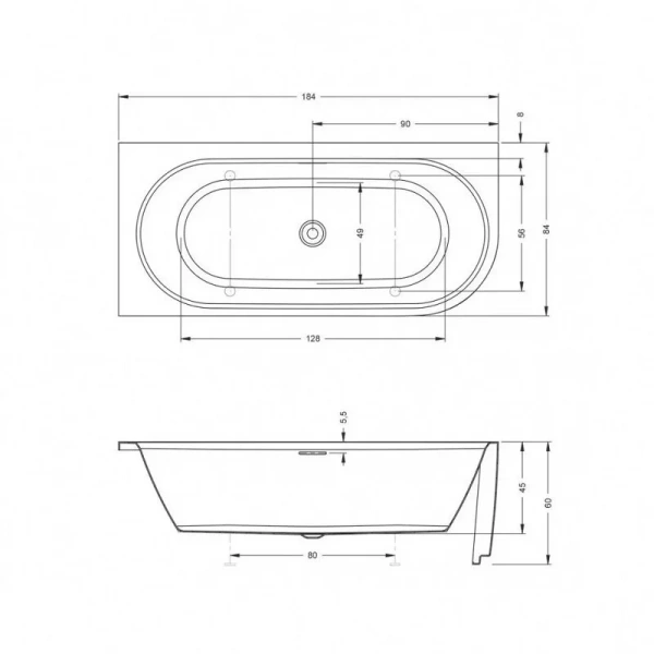 Акриловая ванна Riho Desire Corner Velvet Fall B088008105, 184 x 84 см, с подсветкой, наполнение через перелив, литые панели слева, цвет белый матовый - фото 2