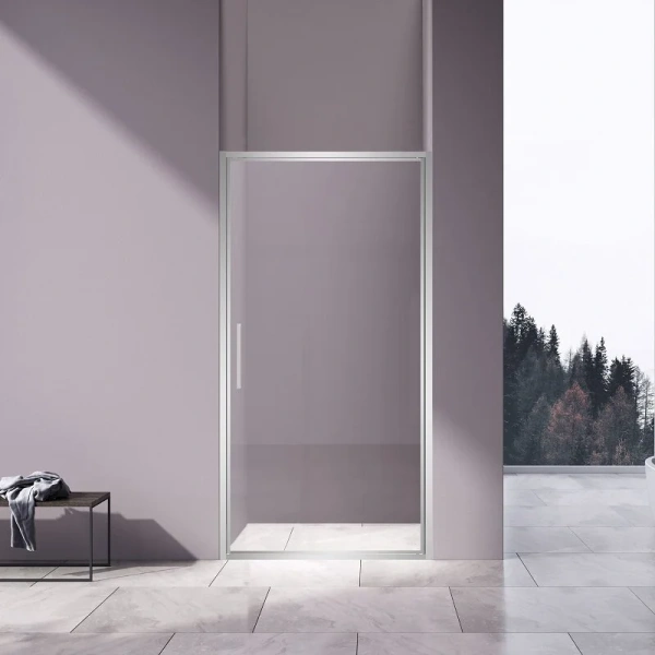 Душевая дверь в нишу Vincea Slim 100 см профиль хром стекло прозрачное - фото 1