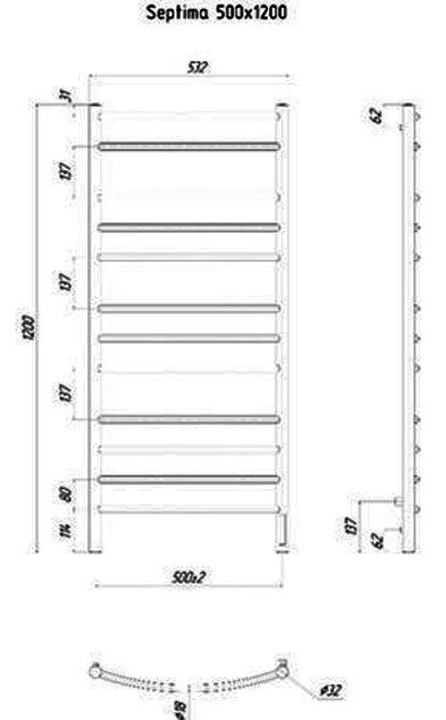 Полотенцесушитель электрический Ravak Septima X0400008372 50х120 см нержавеющая сталь - фото 4