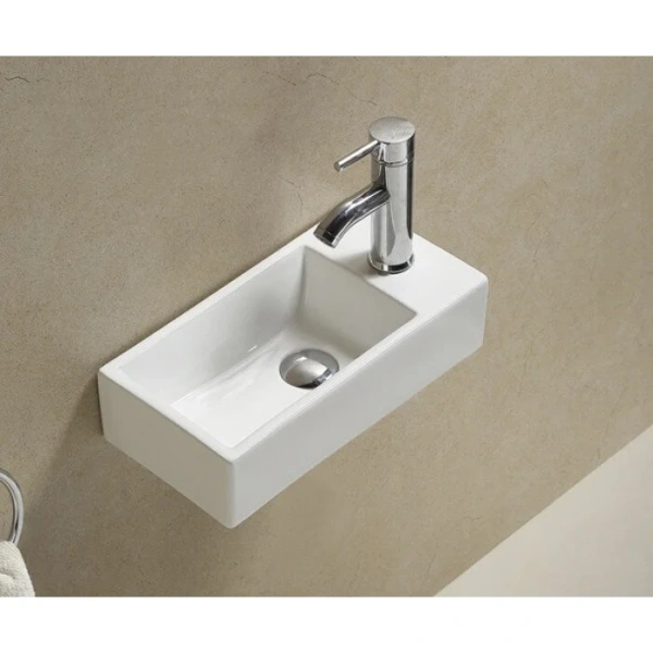 Раковина GID Suspendido N9270L 41 см левосторонняя белая - фото 4