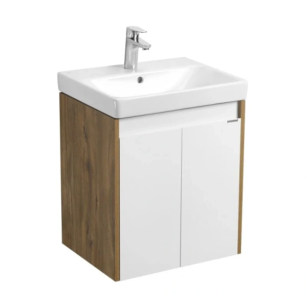 Тумба с раковиной Aquaton Сканди 1A278801SD 55 см с дверцами