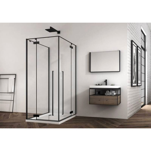 Душевой уголок Abber Eins 90x90 см профиль черный - фото 2