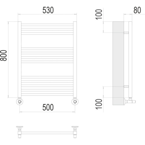 Полотенцесушитель водяной Terminus Сицилия П12 500х800 хром - фото 3